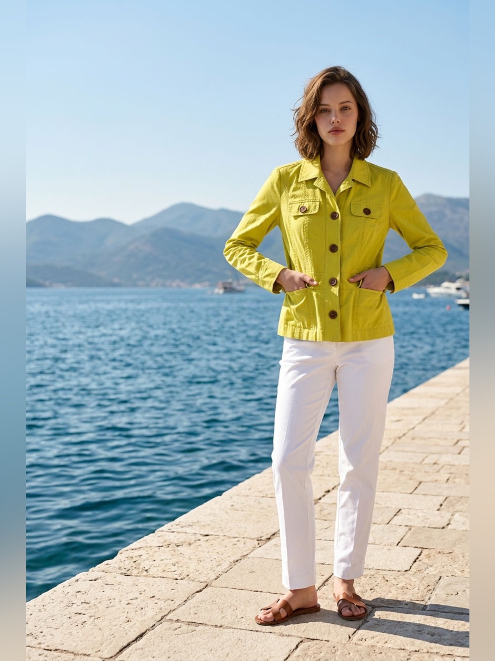 🌟 Jones New York Lime Green Stretch Jacket – Size Large 🌟